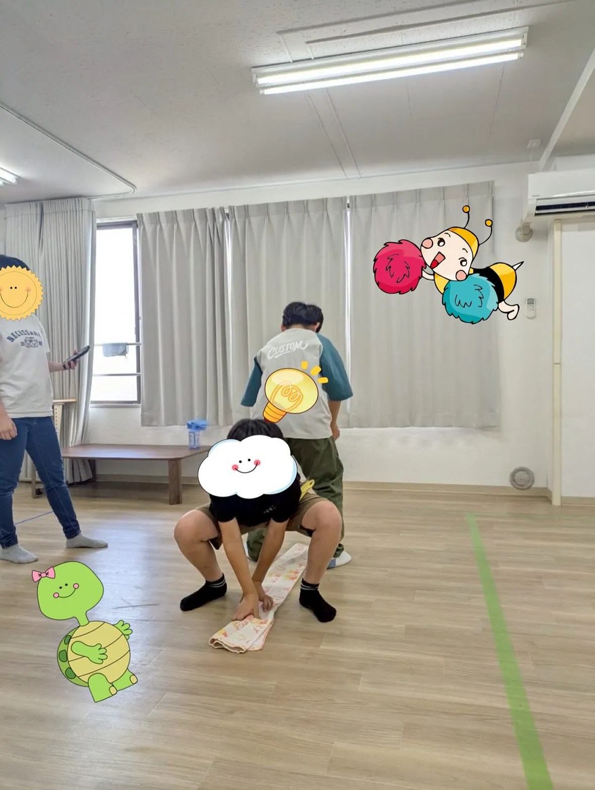 みんなで、タオル取りゲームをしました♪