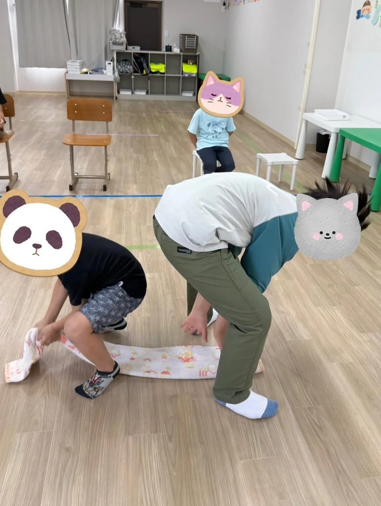 みんなで、タオル取りゲームをしました♪
