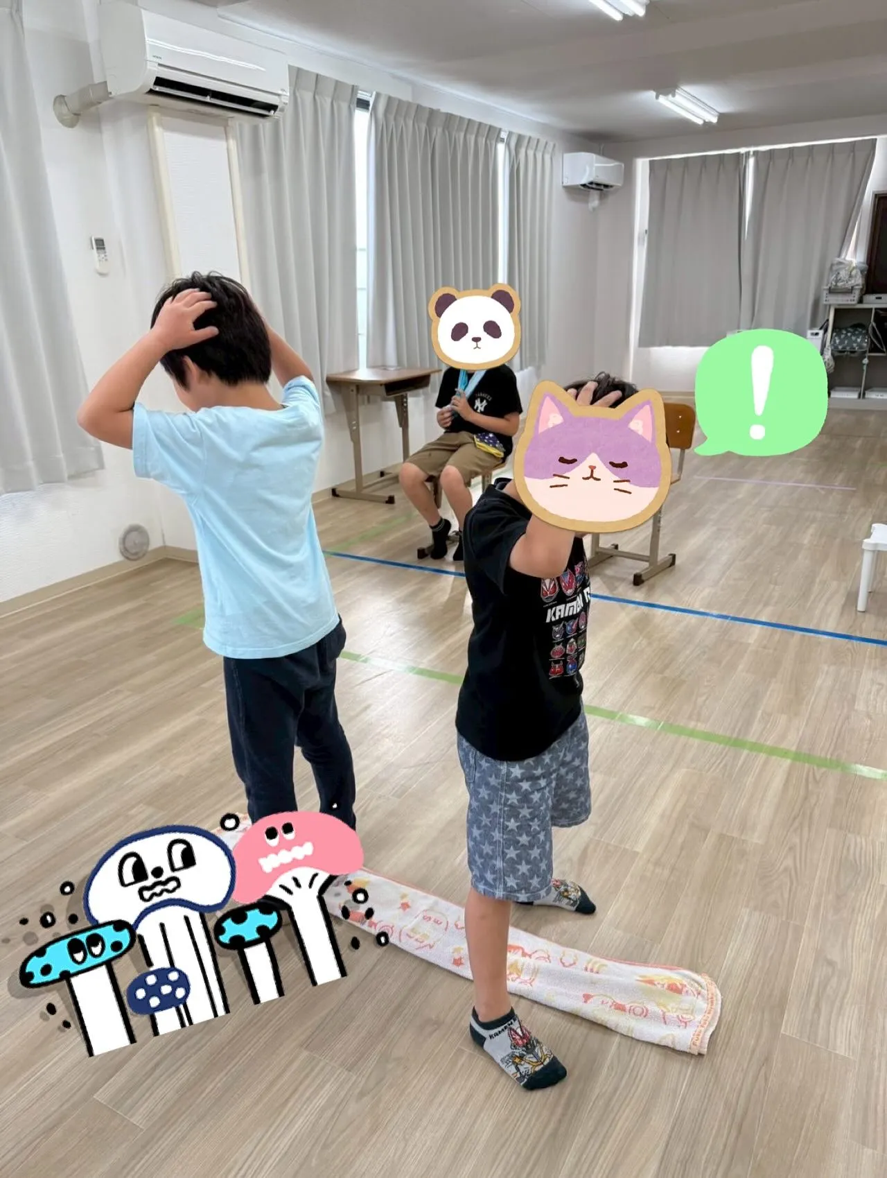 みんなで、タオル取りゲームをしました♪
