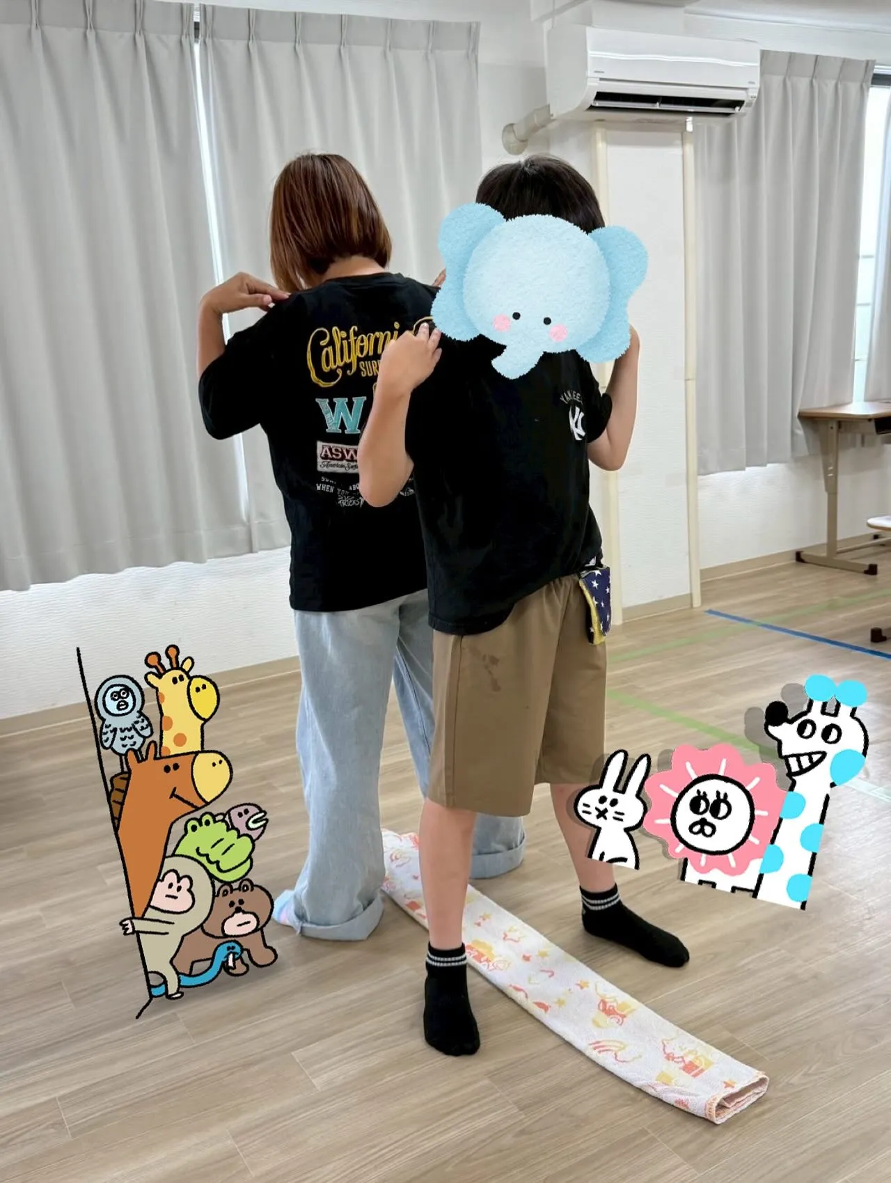 みんなで、タオル取りゲームをしました♪