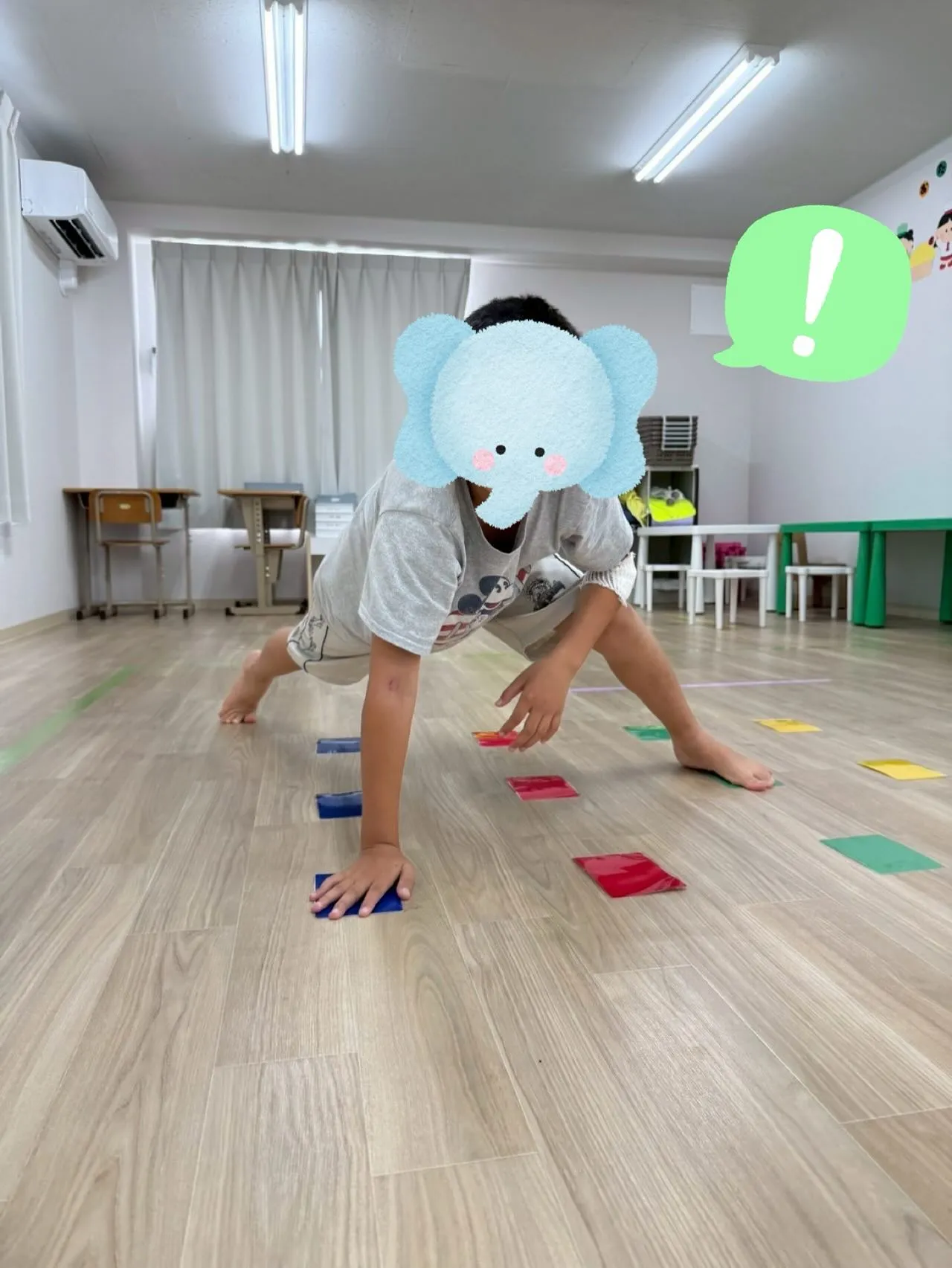 体幹強化•指示理解を目的としてひとりツイスターゲームをしまし...
