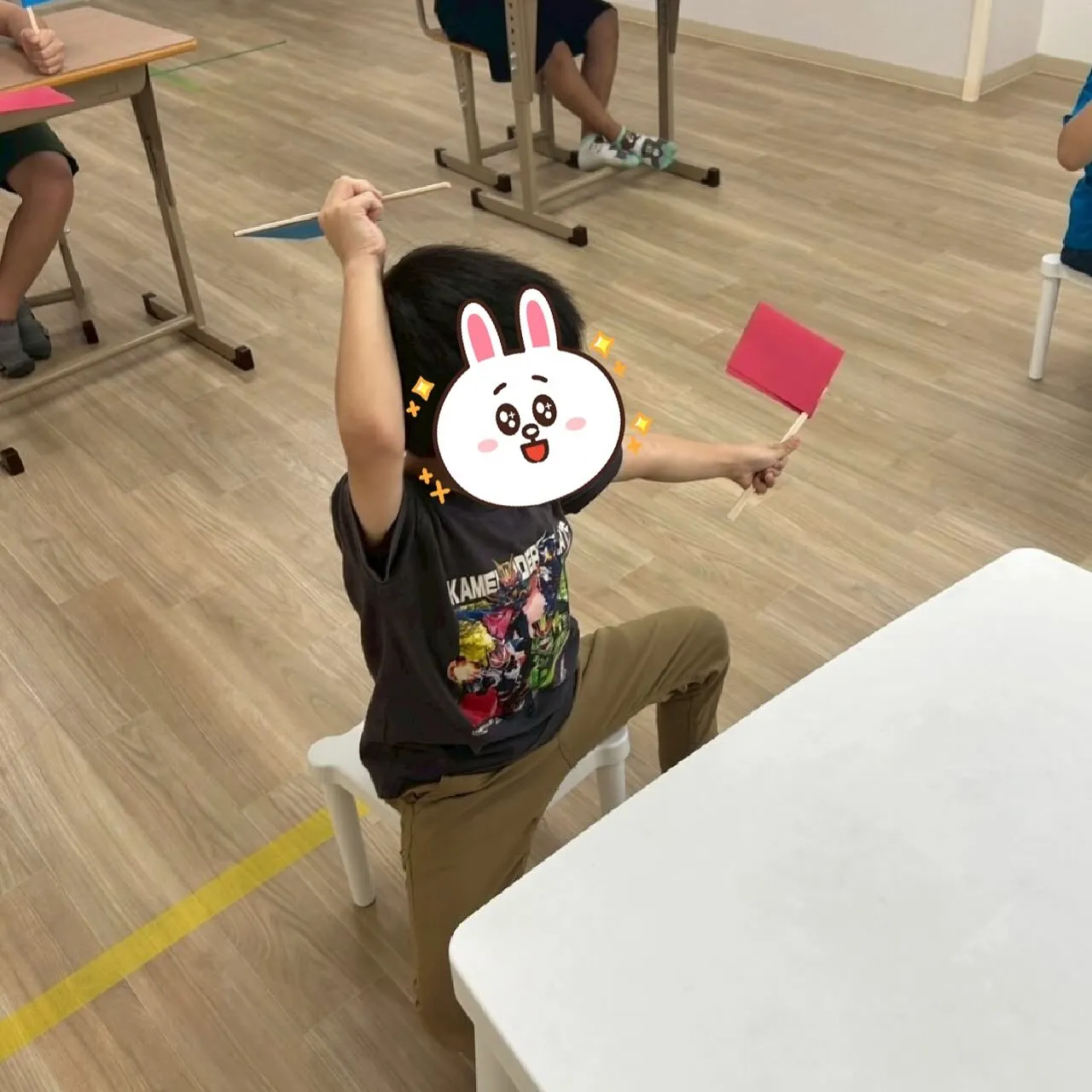 今日は、みんなで旗あげゲームをしました🚩