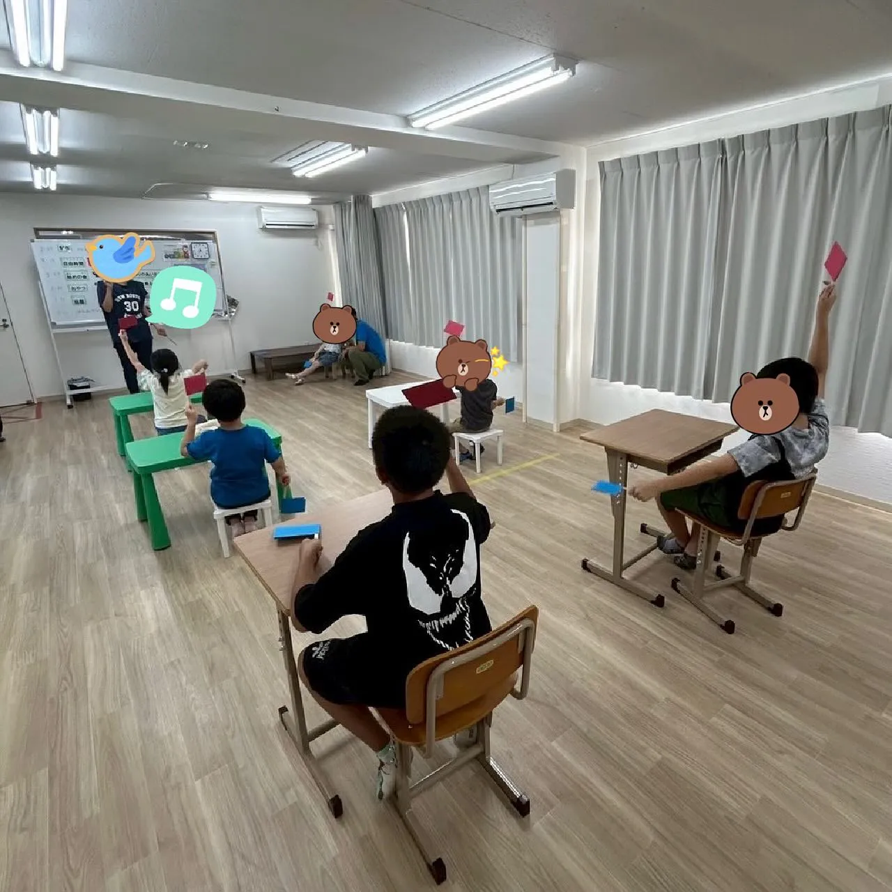 今日は、みんなで旗あげゲームをしました🚩